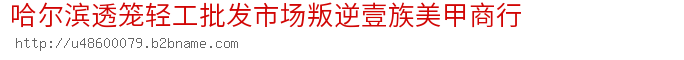 哈尔滨透笼轻工批发市场叛逆壹族美甲商行